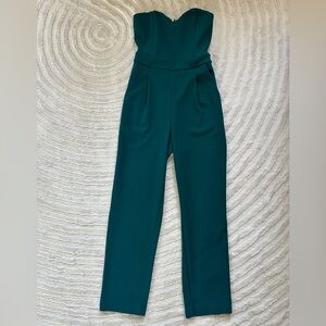 Express green strapless jumpsuit. New with tags!